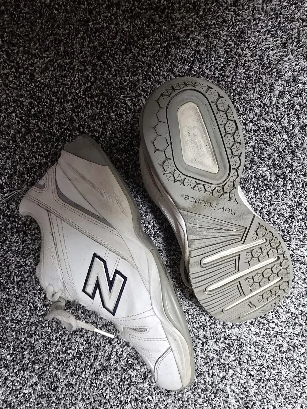 New Balance White with Navy 'N' Logo Running Sneakers